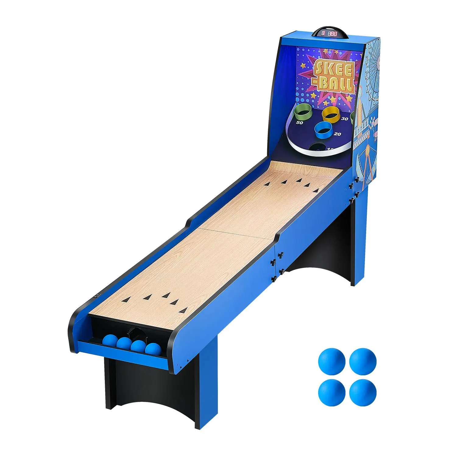 VEVOR 8 ft Roll & Score Arcade Game Table Electronic Scorer Family Game Room 4 Balls VEVOR 8 ft Roll & Score Arcade Game Table Electronic Scorer Family Game Room 4 Balls