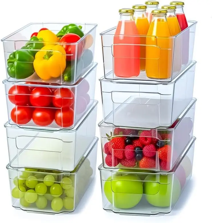 Utopia Home Fridge Organizer Bins (8 Pack) | Clear Stackable Storage Containers with Handles for Kitchen & Pantry Utopia Home Fridge Organizer Bins (8 Pack) | Clear Stackable Storage Containers with Handles for Kitchen & Pantry