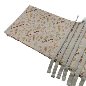 Reusable Beeswax Bread Bag, FDA-Certified Cotton Food Storage Bag, Eco-Friendly Beeswax Wrap Pouch for Bread, Fruits & Snacks