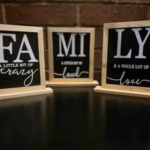 3pk Family Signs - Includes "A Little Bit of Crazy" & "A Whole Lot of Love" - Family Decorations