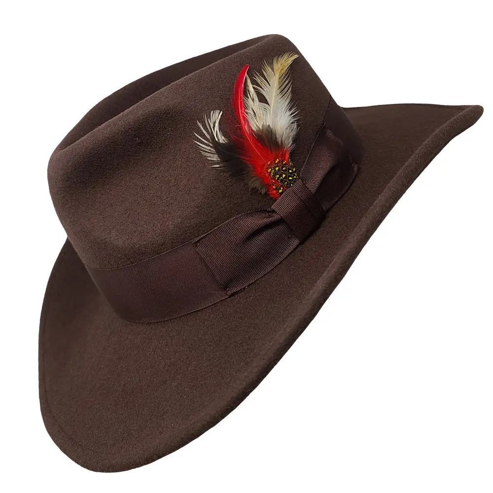 Men's Vintage Fedora Hat, Handcrafted 100% Crushable Wool Felt with a Wide Brim and Grosgrain Ribbon, Vintage Hat, Fedora Hats