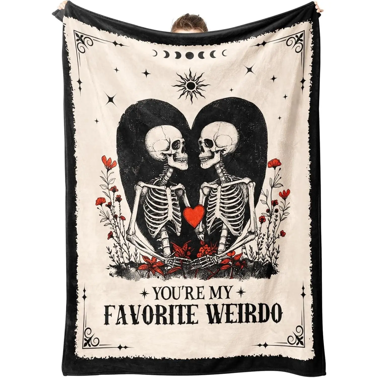 Couple Love Slogan Printed Flannel Throw Blanket, Soft Warm Fabric for Daily Indoor Use, Sentimental Present for Boyfriend, Girlfriend, Husband and Wife, Perfect Gift for Valentine’s Day, Anniversary, Engagement and Wedding Occasions