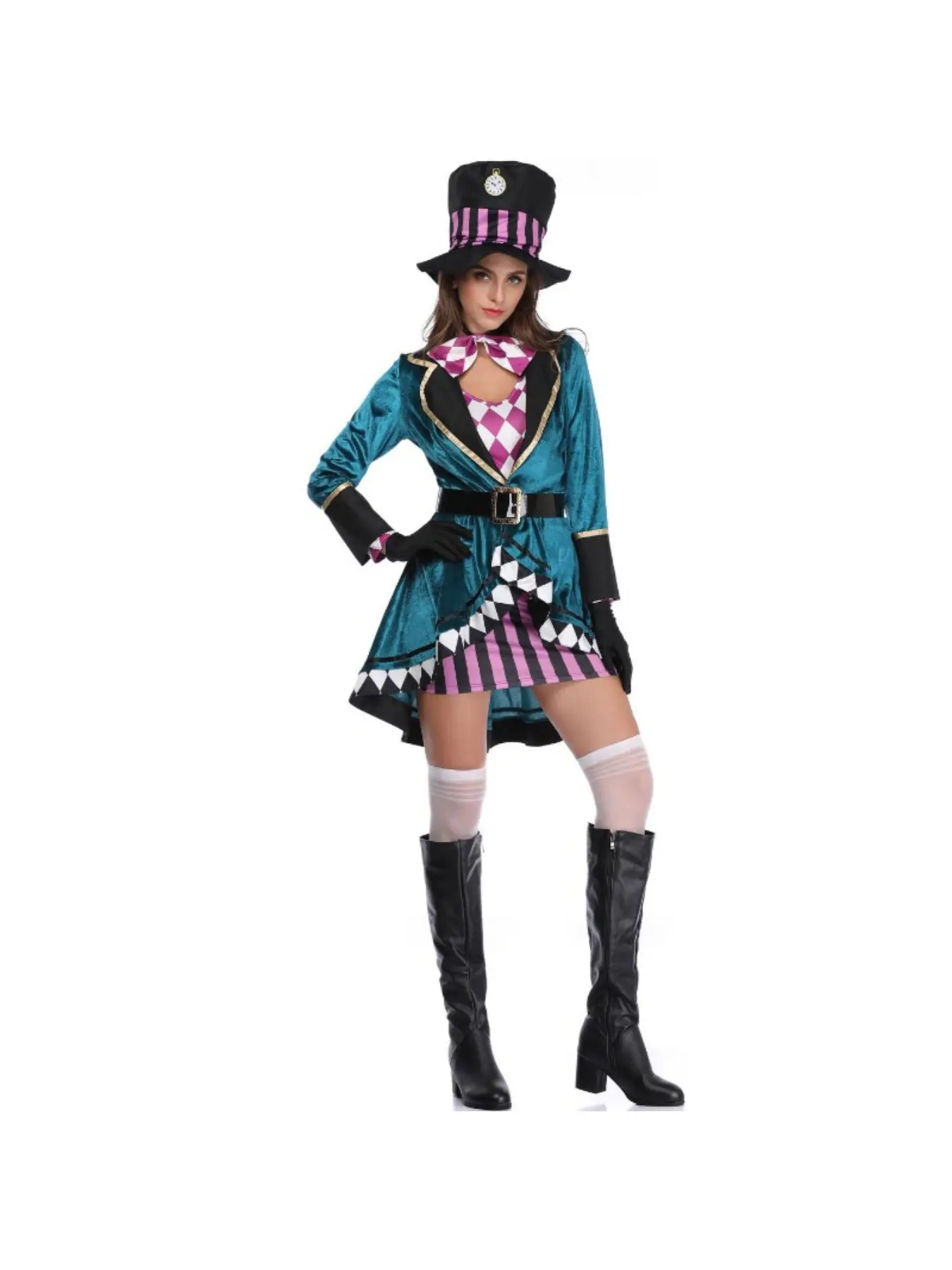Ladies Dress Up Accessories Suit Female Magician Suit Cosplay Costume Playing Circus Magician Stage Performance Suit Costume For Parties Diabolic Outfit