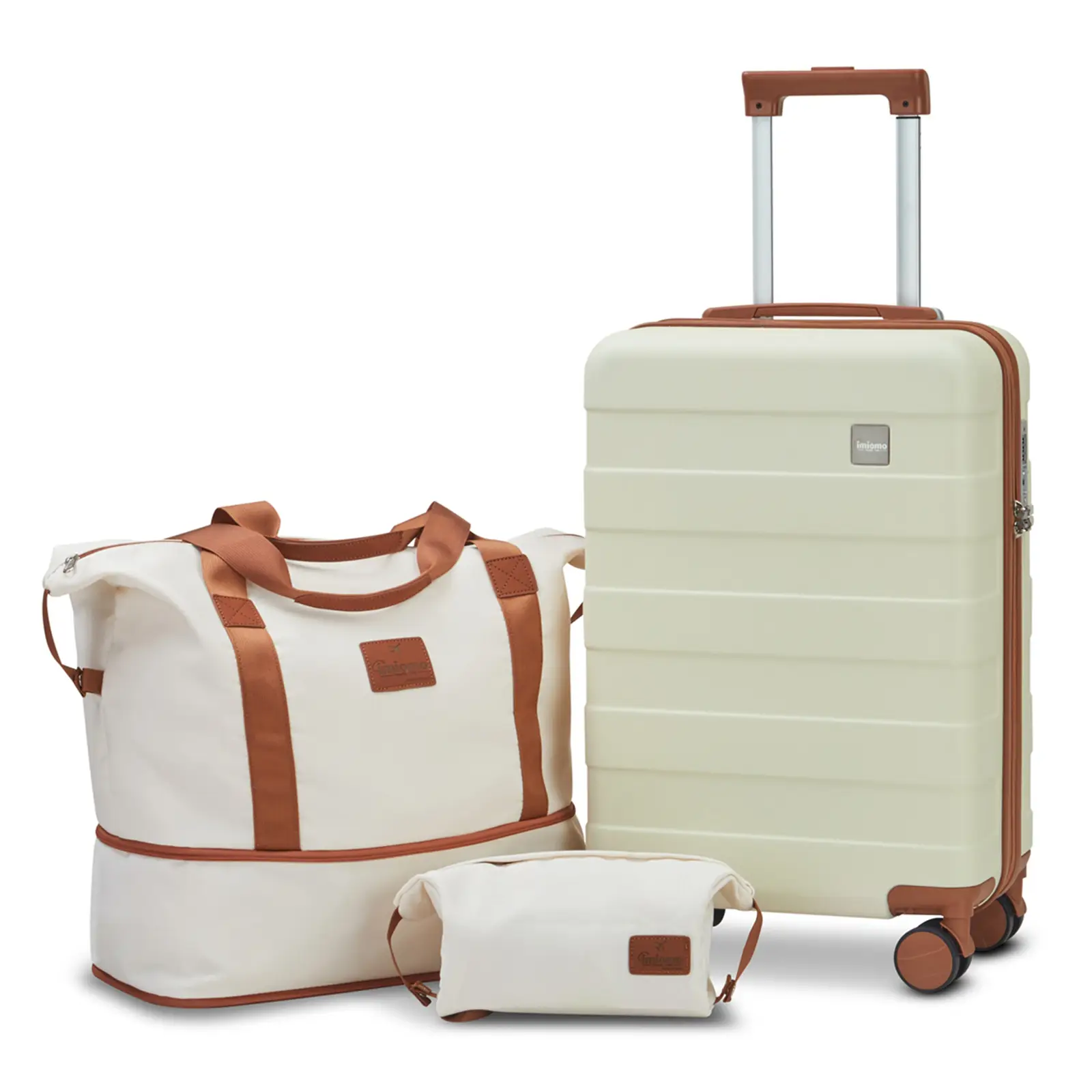 20 inch Carry on Travel Luggage Set, Lightweight Durable Suitcase with Waterproof Expandable Duffel Bag and Small Toiletry Bag, TSA Lock, Spinner Whee