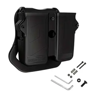Adjustable Universal Magazine Pouch, 9mm 40/45 Dual Magazine Bag, 360° Rotatable Belt Clip, Tactical Quick-Draw Airgun Magazine Holder