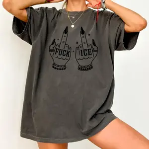 Fuck Ice Middle Fingers Unisex Tee, Anti Ice Shirt, Anti Trump, Protect Immigrants, Chinga La Migra, No Human Is Illegal, FDT