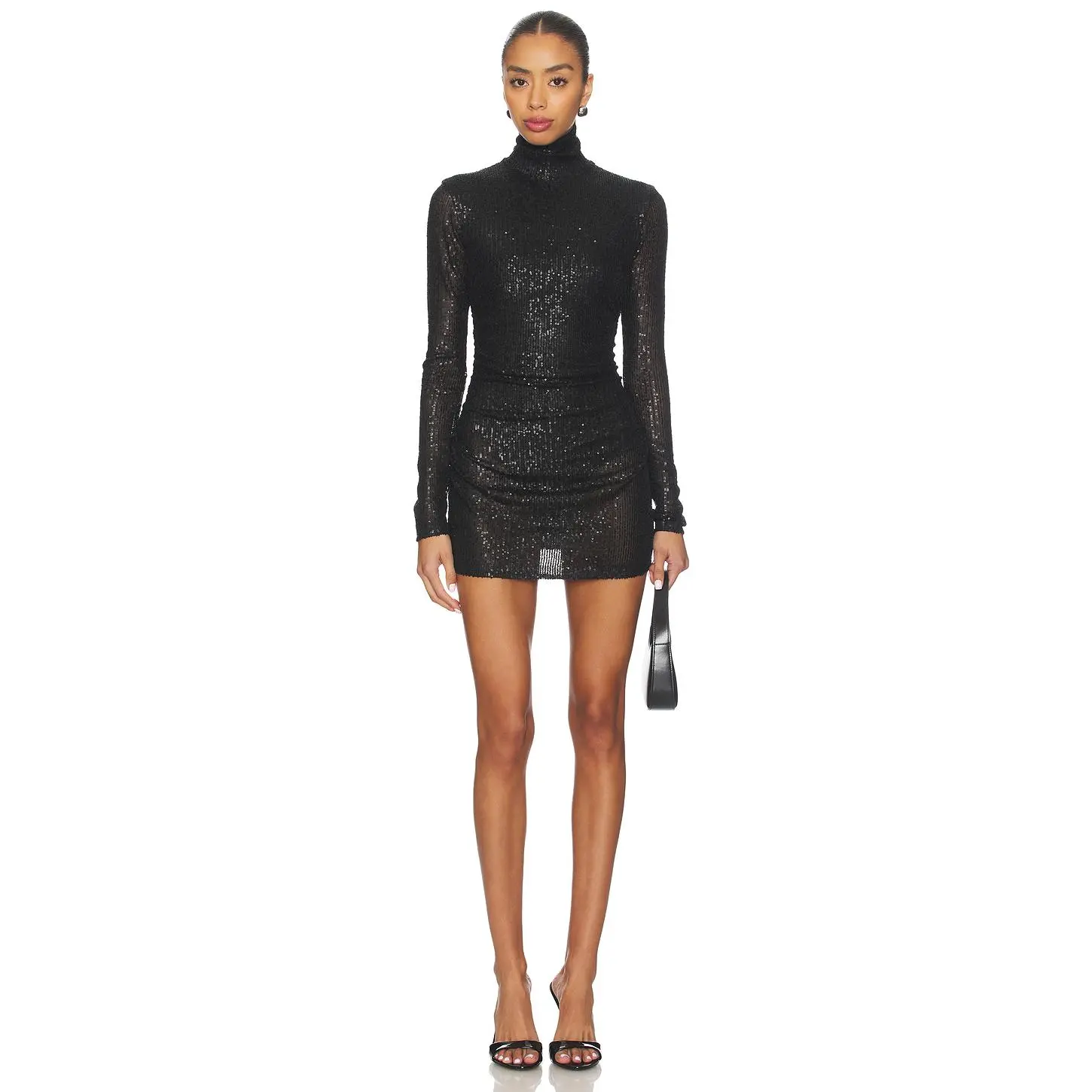 Norma Kamali x REVOLVE Long Sleeve Turtleneck Pickleball Dress in Black  Sequin - TikTok Shop