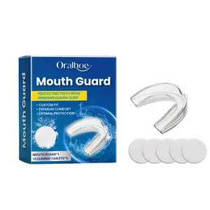 Oralhoe Nighttime Mouth Guard Set with EDTA Disodium & Sodium Bicarbonate for Teeth Protection & Freshness Custom Fit Comfortable Oral Protection