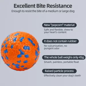 Etpu High Bounce Ball, Durable Dog Chew Toy, Round Pattern Teeth Cleaning Ball, Training Pet Intelligence Interactive Play Ball