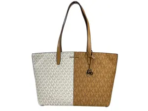 Pre-owned MICHAEL KORS Leather, Pvc Tote Bags Medium Zip Top Tote Carryall Women's Bag