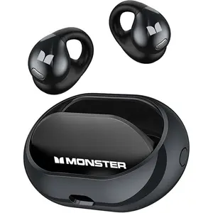 Monster Open Ear AC600 Headphones, Bluetooth 5.4 Wireless Earbuds with HiFi Stereo, Clip-On Earbuds with ENC Clear Call, 21H Playtime, Touch Control, IPX6 Waterproof Wireless Headphones for Workouts
