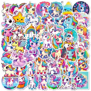 50 Pcs Unicorn Graffiti Waterproof PVC Decals, Bulk Stickers for Journaling, Scrapbooking & Craft Projects, Decor for Travel Gear & Digital Devices