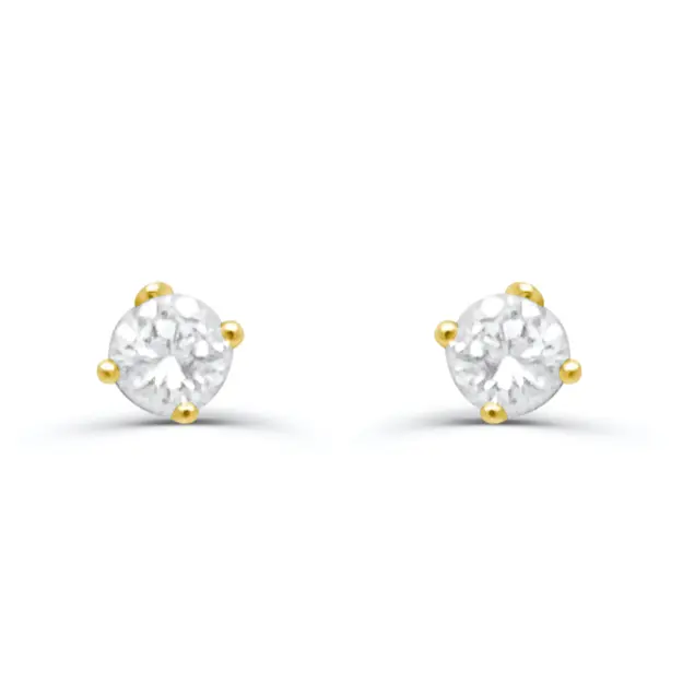 Round Diamond Mini Stud Earrings – 14k Gold
