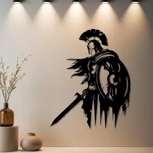 Housewarming Gift, Modern Cool Design, 1pc Retro Spartan Warrior Desktop Wall Art, Retro Spartan Warrior Desktop Decoration - Ideal Gift for Halloween & Housewarming - Home Wall Art for Desk Decor (History Home Styling Lovers Pick), Modern Home Decor