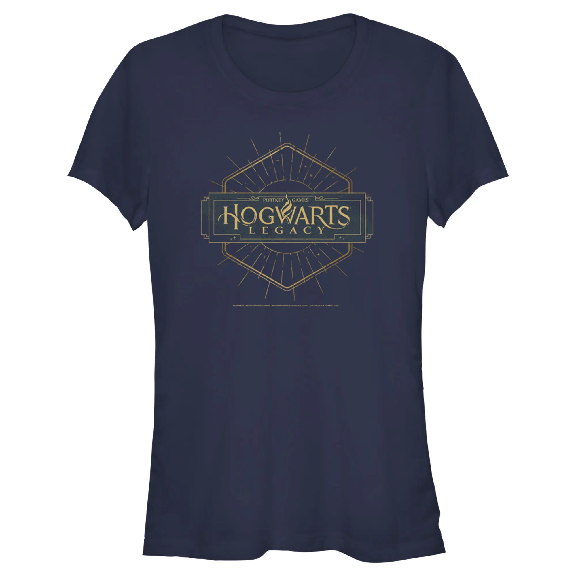 Women's Cotton Round Neck Short-Sleeve Hogwarts Legacy Printed Small Art Deco Logo T-Shirt, Fashion Casual Everyday Apparel