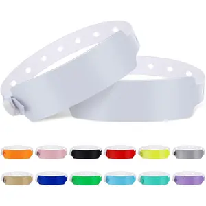 100pcs Colored Vinyl Wristbands Waterproof & Security Wristbands for Events Pool Parties & Outdoor Sports White