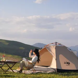 Gold Instant Pop-Up Outdoor Tent - 3-4 Person Waterproof Sun & Rain Shelter for Beach, Camping & Fishing