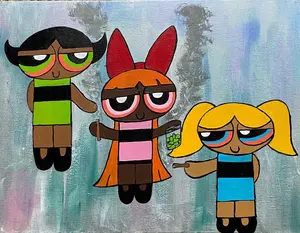 Power Puff Girls Cartoon Network 420 Cannabis Green Themed 3x 3 Stickers Vinyl Decor