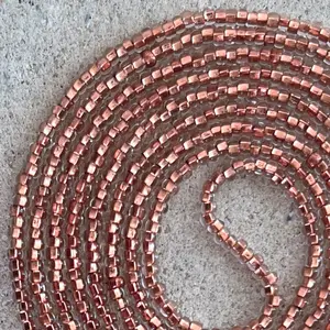 ROSE GOLD - Tie On Waist Beads - 45 to 60 inches Waistbeads - Rose Gold Waistbeads - Spring Waistbeads - Belly Beads - Body Beads - African Waistbeads Made By Venus
