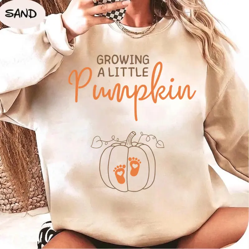 Growing a Little Pumpkin Sweatshirt, Fall Maternity Crewneck, Pregnancy Announcement Sweater, Thanksgiving Pregnancy Reveal Gift