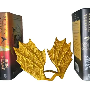 Dragon Wing Book Holder - 3D Printed Bookshelf Decoration, Dark Blue Color, Unique Leaf Design, Elegant and Decorative Style Table Organizers Desk Organizer Tidy