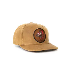 Waxed Cotton Hat - Weather-Resistant with Chief Patch and Snapback Closure - Unisex - Back Down South Clothing - Hunting and Outdoor Apparel Mid