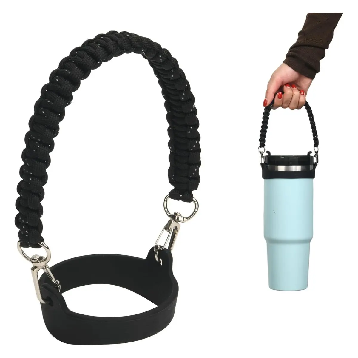 Paracord Tumbler Handle Strap – Heavy Duty Carrying Handle Compatible with 40oz & 30oz Tumblers