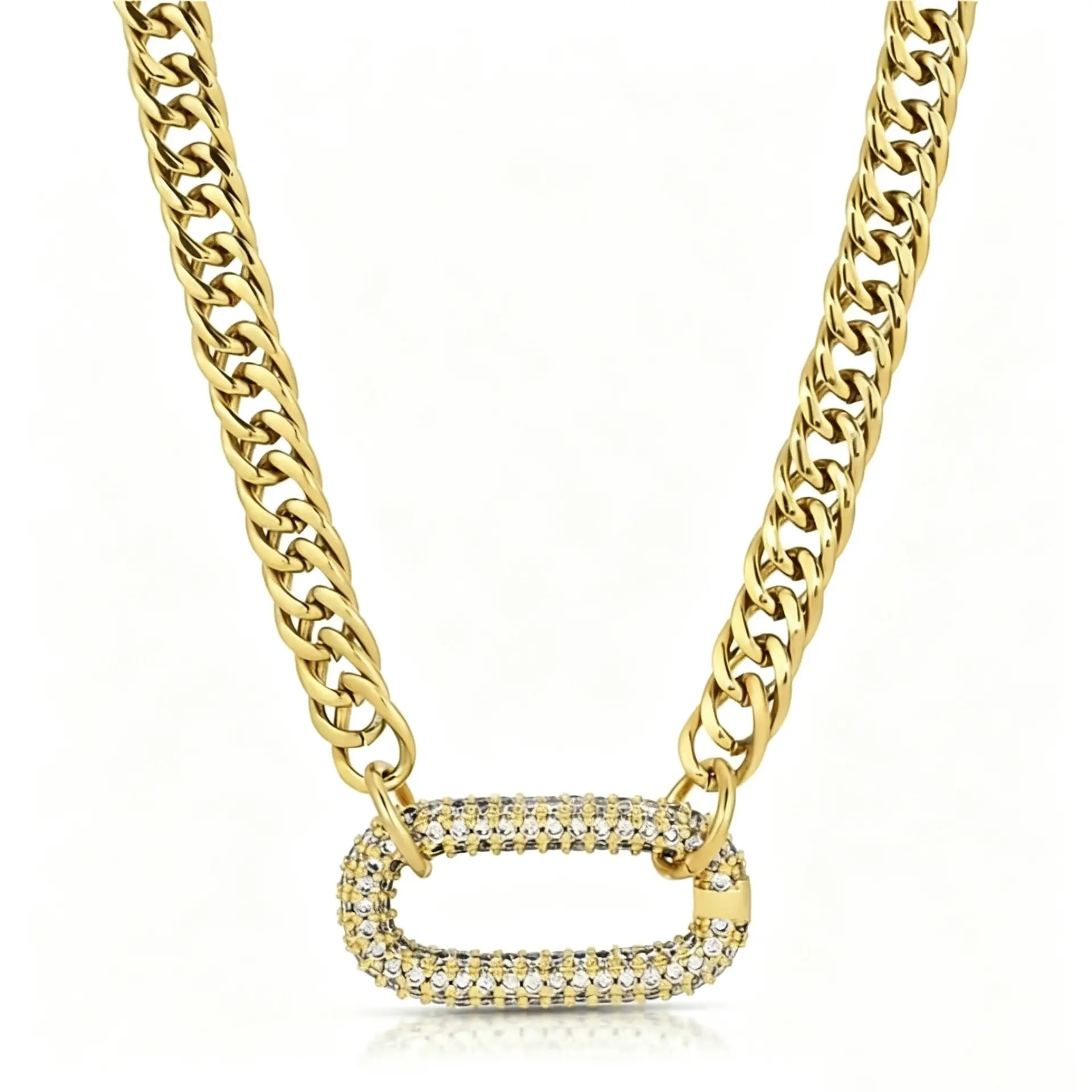 Lorvè Choker - 18K Gold/Silver Plated White/Pink/Green 5A ZC Diamond - Antique Vintage Choker Necklace,Fashion Gift for Her, women jewlery, Real Gold Surface, Birthday Gift, Stainless Steel, Waterproof/Sweat Resistant, Adjustable Size, Two Side Wearable