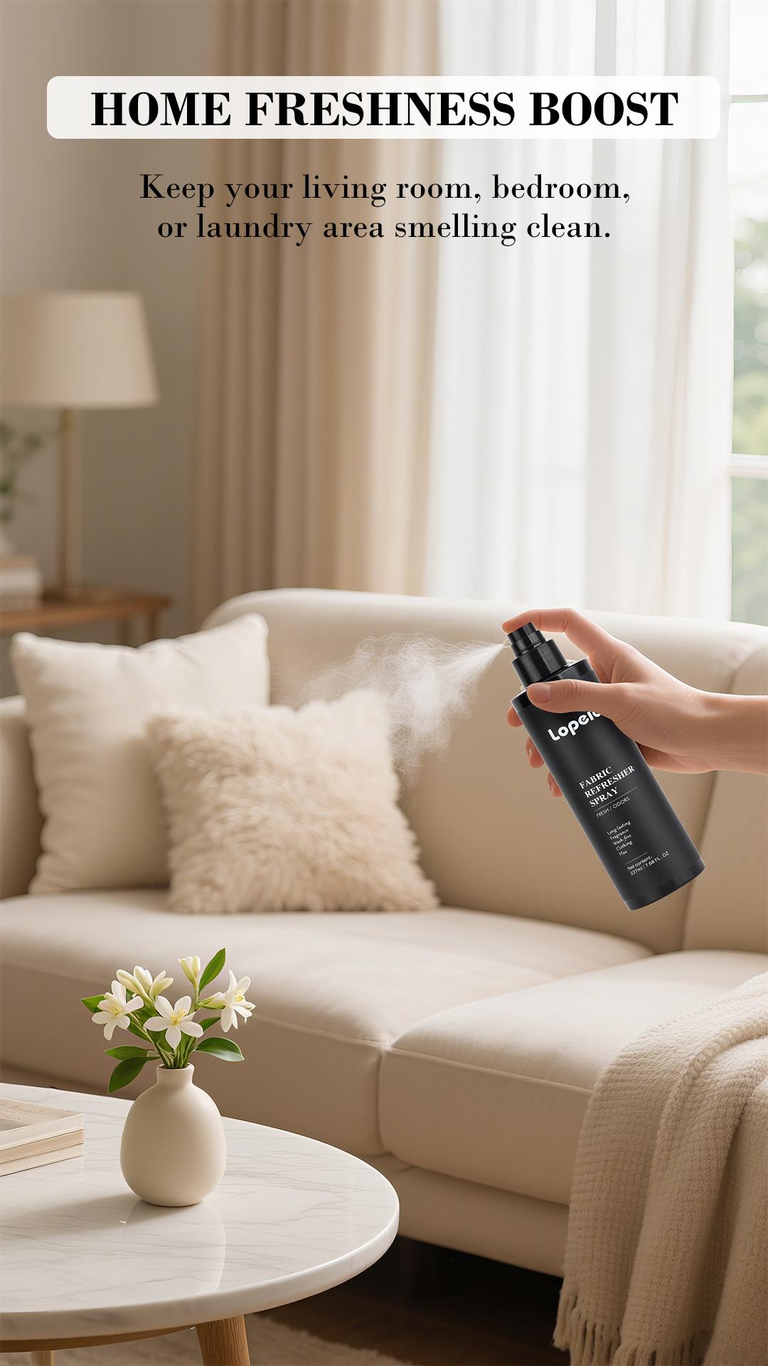 Fabric Refresher Spray, 227ml (7.68 fl oz) Wash-Free Odor Eliminator, Long-Lasting Fragrance for Clothing, Bedding & Linens, Fresh Scent Fabric Spray