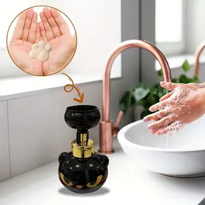 Cute for Cat Paw Hand Soap Dispenser with Pump - Automatic Foaming Machine, Black for Cat Bathroom Decor, Durable Plastic Soap Bottle, a Gift for Cat Lovers, Bathroom Countertop Decoration, Creative Pet-Themed Gift, Fun Design, Easy to Clean
