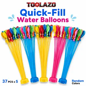 TOOLAZO Quick Fill Self Sealing Water Balloons, Hose Activated No Tie Water Balloon Set for Kids Family Summer Outdoor Backyard Beach Pool Party Water Fight Toys