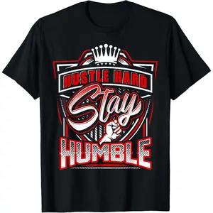 Hustle Hard Stay Humble Graphic T-Shirt - Motivational Retro Aesthetic Tee