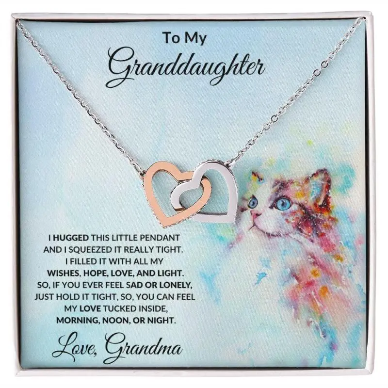 To My Granddaughter Hugs from Grandma Necklace, Perfect for Birthday, Christmas, Graduation, Elegant & Trendy Necklaces for Every Occasion - Perfect for Gifts, Daily Wear, or Special Events | Shop Now!