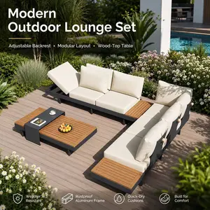 Piece Patio Furniture Set, Outdoor Furniture with Water Resistant Thick Cushions, Patio Conversation Set Outdoor Sectional Sofa with Coffee Table for Backyard Poolside