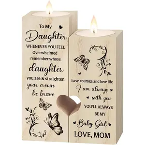 Christmas Daughter Gifts from Mom - to My Daughter Candle Holders, Birthday  for Daughters, Present Ideas for Christmas, Mother's Day, Graduation, or Wedding