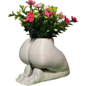 Modern Resin Female Body Planter, Buttock Shaped Flower Pot with Drainage Hole Stylish Succulent Vase for Indoor Plants Boho Decorative Planter for Home or Outdoor Decor Unique Gift Idea
