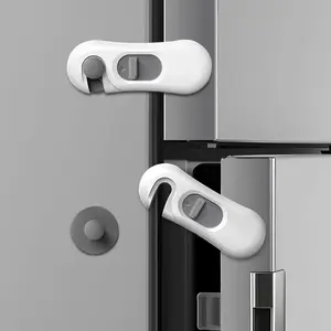 5-Pack Child Proof Refrigerator Lock with 3M Adhesive, Baby Child Safety Cabinet Locks, Kids Safety Fridge Locks for Oven Drawers Freezer Door Latches- White