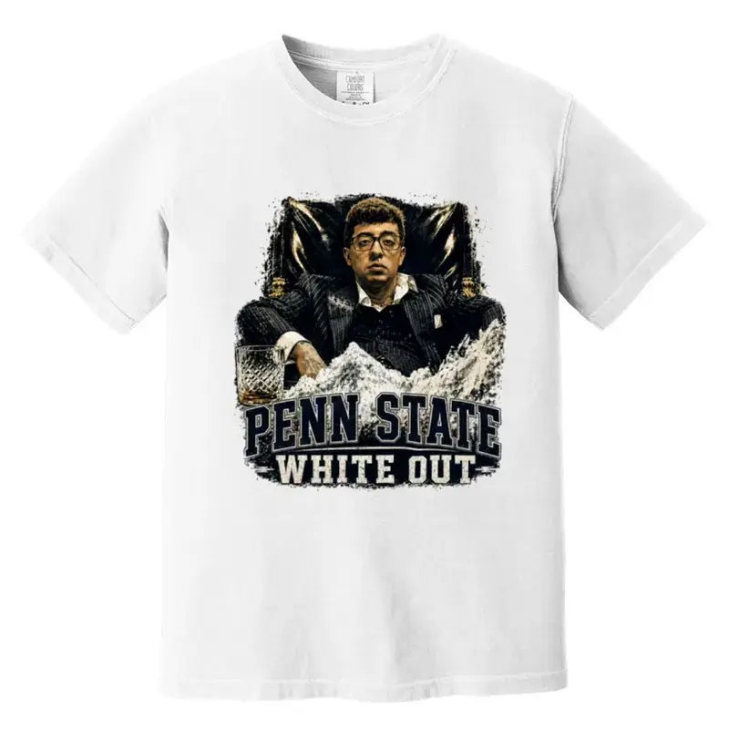 Penn State White Out Graphic Tee Ring-Spun Cotton Soft-Washed T-Shirt Trendy Tops Perfect Gift