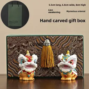 Chinese Cultural Lion Dance Ornament, High-End Desktop Decor, Desktop Decorative Ornament, Tea Table Decoration, Creative Craft Gift, Birthday Present, Feng Shui Ornaments, Home Ornaments