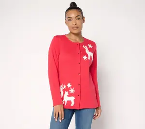 Quacker Factory Holidaze Punch Needle Cut and Sew Cardigan