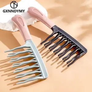 Wide Tooth Comb with Double-layer Wavy Tooth Design, 1 Count Detangling Wide Tooth Comb for Curly Hair, Wet, Long Hair, Heatless Styling Tools, Hair Styling Combs