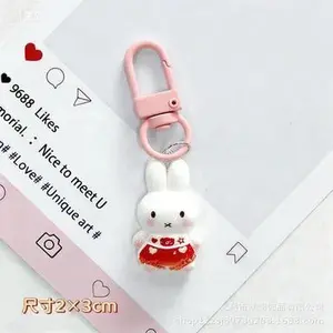 Miffy Two-dimensional Cute Creative Animation Peripheral Keychain Personality Cartoon Kawaii Backpack Decorative Pendant Gift