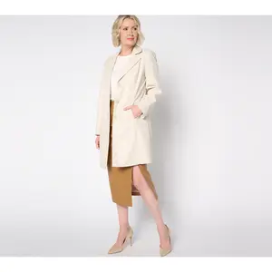 Dennis Basso Faux Leather Trench Coat