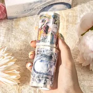 Flower Pattern Washi Tape, 2 Rolls/Set Waterproof Self Adhesive Decorative Tape, DIY Decorative Sticker for Scrapbooking, Journaling, Gift Wrapping