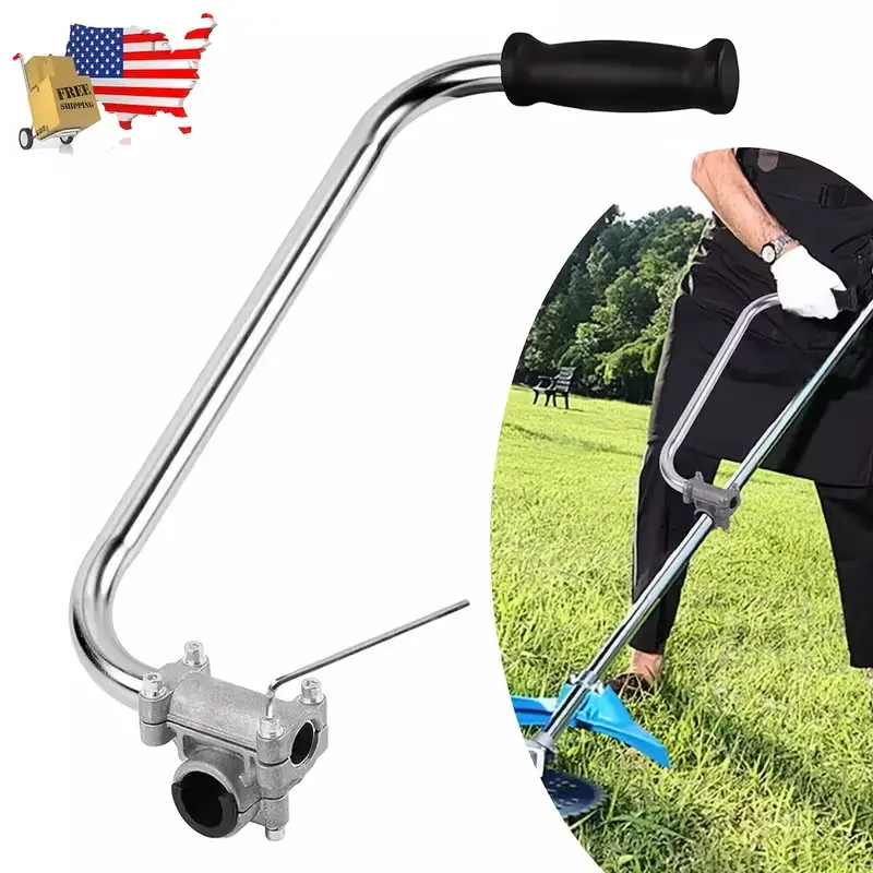 Ergonomic Single Handle for String Trimmers - Aluminum Alloy Extended Reach Upgrade, Grass Cutting Tool with Shoulder Strap, Ideal for Lawn Care & Landscaping