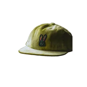 Year of the black rabbit lunar new year Christina Ha collab hat // hand cut cap (Olive Corduroy)