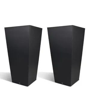 HIG 30-Inch Tall Black Tapered Square Planter Modern Flower Pot for Indoor & Outdoor Use Durable Plastic Weatherproof UV Resistant with Drainage Hole Large Decorative Plant Container 2 Pack