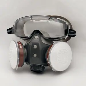 Reusable Half Face Mask with 2 Filter, Dustproof Industrial Mask, Paint Spray Mask, Safety & Security Supplies for Home & Office