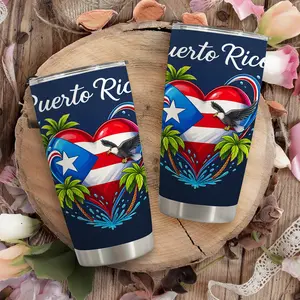 Puerto Rico Patriots 20oz Insulated Tumbler with Double-Layer Vacuum Structure Portable Coffee Drinkware for Winter & Summer Commutes Flasks sks Water Bottles Mug Bottled