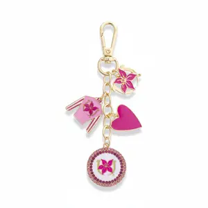 Kentucky Oaks "Stargazer" Pink Enamel Jockey Silk Cluster Bag Charm | Equestrian Accessories